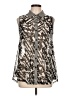 Joseph Ribkoff Animal Print Silver Sleeveless Button-Down Shirt Size 12 - photo 1