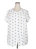 Ann Taylor LOFT Polka Dots White Short Sleeve Blouse Size 20 - photo 1