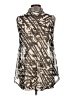 Joseph Ribkoff Animal Print Silver Sleeveless Button-Down Shirt Size 12 - photo 2