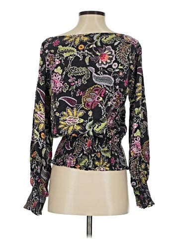 Cinq à Sept Long Sleeve Silk Top (view 2)