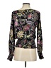 Cinq à Sept 100% Silk Paisley Black Long Sleeve Silk Top Size S - photo 2