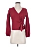 TeXTURE & THREAD Madewell Burgundy Long Sleeve Blouse Size XXS - photo 1