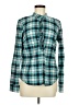 Talbots Plaid Teal Long Sleeve Blouse Size 8 - photo 1