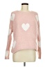 Happily Grey Hearts Pink Pullover Sweater Size M - photo 1