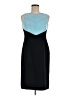 Studio 1 100% Polyester Color Block Teal Cocktail Dress Size 6 Petite - photo 1