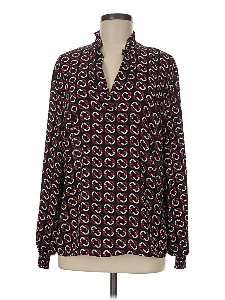 Pre-owned Cabi Long Sleeve Blouse In Black