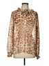CAbi 100% Polyester Animal Print Ivory Long Sleeve Blouse Size L - photo 1