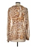 CAbi 100% Polyester Animal Print Ivory Long Sleeve Blouse Size L - photo 2