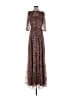 Theia 100% Polyester Brown Cocktail Dress Size 4 - photo 1