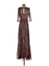 Theia 100% Polyester Brown Cocktail Dress Size 4 - photo 2