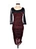 Guess 100% Polyester Burgundy Black Cocktail Dress Size XS - photo 1