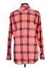 Guess 100% Cotton Plaid Orange Long Sleeve Button-Down Shirt Size L - photo 2