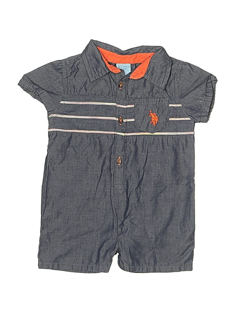 Pre-owned U.s. Polo Assn Kids' Short Sleeve Outfit In Gray