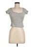 Express 100% Cotton Gray Short Sleeve Top Size M - photo 1