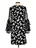 Ann Taylor 100% Polyester Floral Black Casual Dress Size 4 - photo 2
