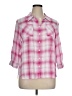 Da-sh Plaid Stripes Pink 3/4 Sleeve Button-Down Shirt Size XL - photo 1