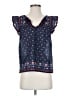 Point Sur 100% Cotton Blue Short Sleeve Blouse Size XS - photo 1