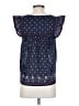 Point Sur 100% Cotton Blue Short Sleeve Blouse Size XS - photo 2