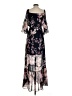 Eliza J 100% Polyester Floral Black Casual Dress Size 2 - photo 2