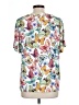 Johnny Was Print White Short Sleeve Blouse Size XL - photo 2