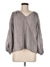Avec Les Filles 100% Cotton Gray Long Sleeve Blouse Size M - photo 1
