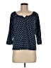 Debbie Morgan 100% Polyester Polka Dots Blue 3/4 Sleeve Blouse Size M - photo 1