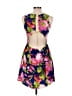 Parker 100% Silk Tropical Blue Cocktail Dress Size M - photo 2