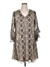 Calvin Klein 100% Polyester Paisley Gray Casual Dress Size 14 - photo 1