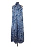 Ann Taylor 100% Polyester Paisley Blue Casual Dress Size XS - photo 2