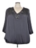 Lane Bryant 100% Polyester Gray 3/4 Sleeve Blouse Size 22 - 24 Plus - photo 1