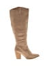 Just Fab Gold Tan Boots Size 8 1/2 - photo 1