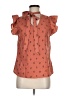 Mine 100% Polyester Orange Short Sleeve Blouse Size M - photo 1
