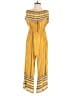 Free People 100% Rayon Stripes Yellow Jumpsuit Size M - photo 1