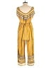 Free People 100% Rayon Stripes Yellow Jumpsuit Size M - photo 2
