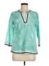 Talbots 100% Cotton Teal 3/4 Sleeve Blouse Size M (petite) - photo 1
