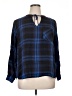 Jessica Simpson Plaid Blue 3/4 Sleeve Blouse Size 1X - photo 1