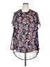 Torrid 100% Polyester Floral Blue Short Sleeve Blouse Size 2X Plus (2) - photo 1