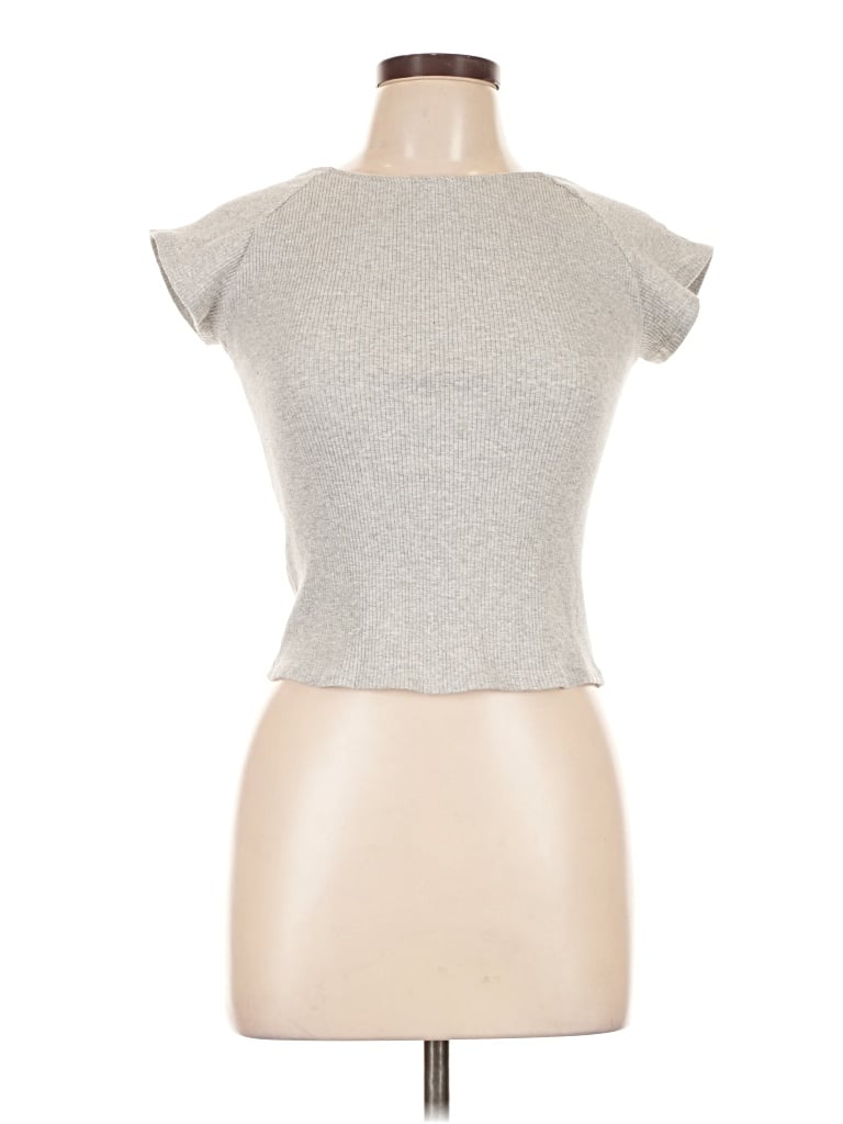 Pre-owned Aerie Short Sleeve Turtleneck In Silver