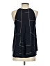 Theory 100% Silk Stripes Blue Black Sleeveless Silk Top Size P (petite) - photo 2