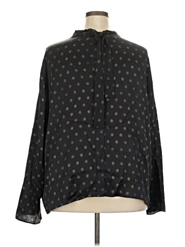 Vince. Long Sleeve Silk Top (view 2)