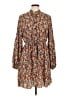 C+D+M Collection 100% Polyester Print Brown Casual Dress Size L - photo 1