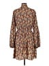 C+D+M Collection 100% Polyester Print Brown Casual Dress Size L - photo 2