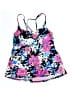 Island Escape Floral Blue Swimsuit Top Size M - photo 1