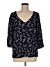Hinge 100% Rayon Blue 3/4 Sleeve Blouse Size M - photo 1