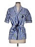 Hilfiger Collection 100% Cotton Stripes Blue Kimono Size 8 - photo 1
