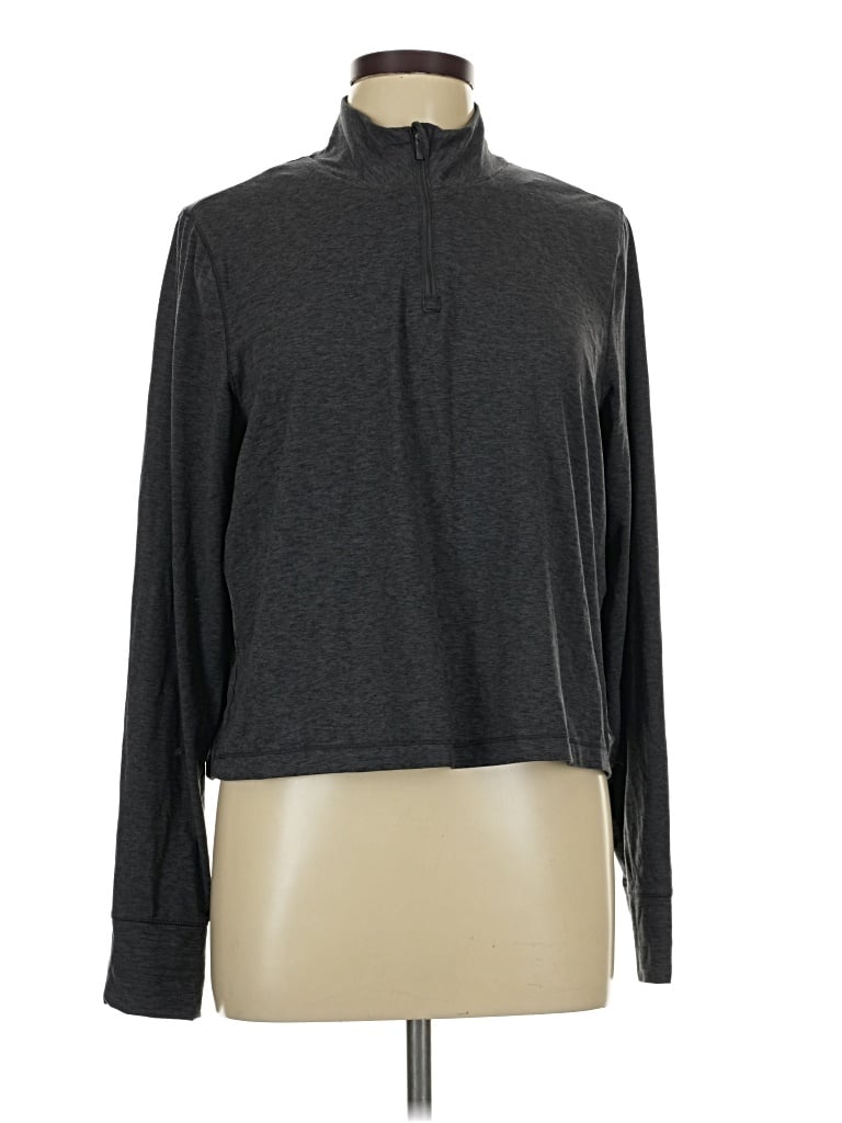 Pre-owned 90 Degree By Reflex Long Sleeve Top Gray Turtleneck Tops