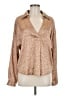 Shein Animal Print Tan Long Sleeve Blouse Size 6 - photo 1