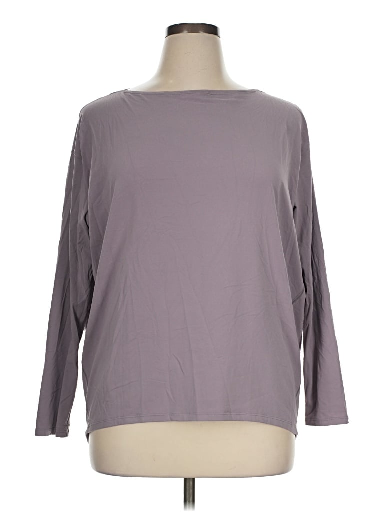 Pre-owned Lululemon Athletica 3/4 Sleeve T-shirt In Gray