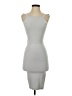 Olivaceous Solid Gray White Cocktail Dress Size S - photo 1
