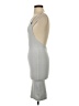 Olivaceous Solid Gray White Cocktail Dress Size S - photo 5